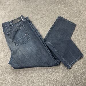 Tommy Hilfiger Jeans Mens Size 40x32 Dark Wash Denim Stretch‎ Straight Leg